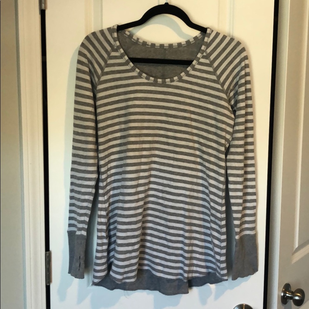 Lululemon striped long-sleeved shirt.